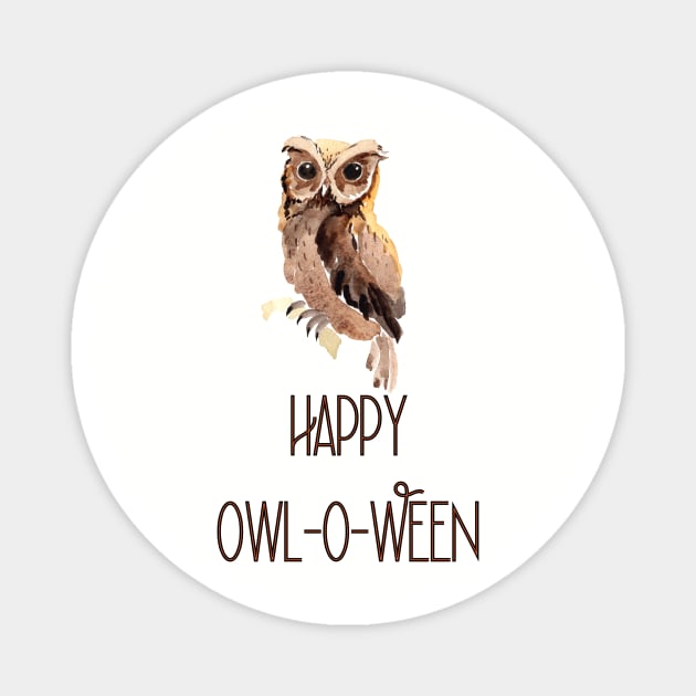 Happy Owl-O-Ween Magnet by Pixelchicken